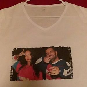 White Drake and Rihanna t-shirt